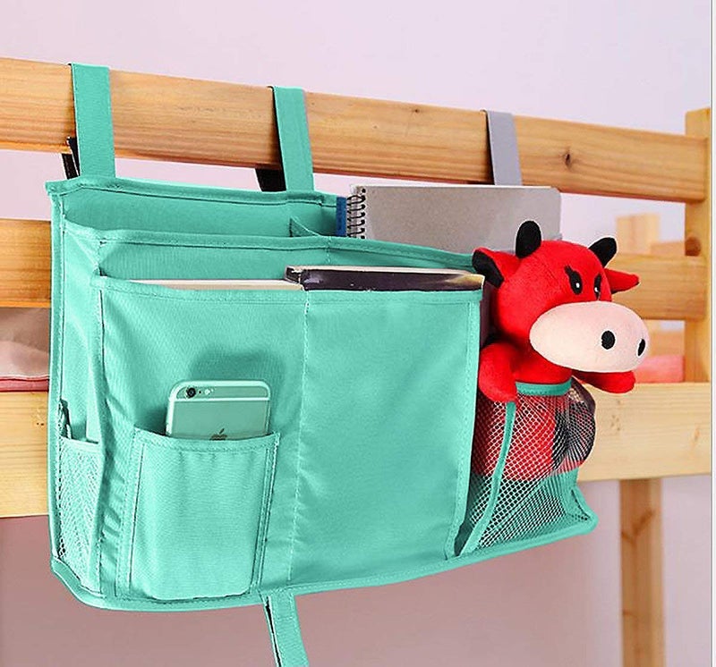 Sugaroom Bedside Storage Caddy, Bunk Bed Organizer Bed Storage Pocket Bedside Organizer Hanging Bed Storage Caddy for College Dorm Room, Hospital Bed Rails, Baby Bed, Camp (Green) - Image 3